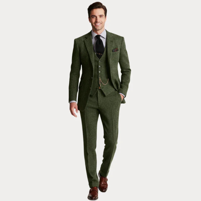 Traje clásico de hombre de tres piezas a medida