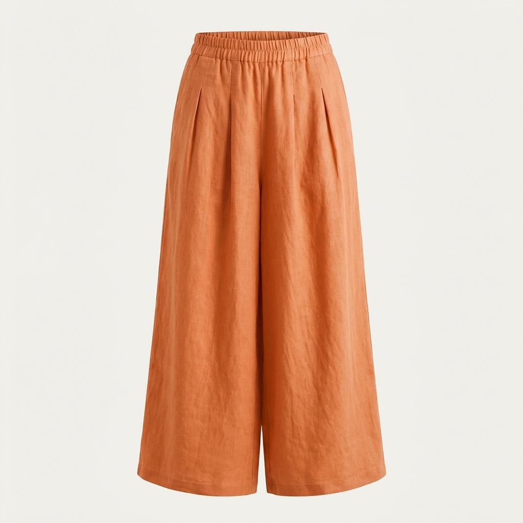 Pantalón ancho de lino